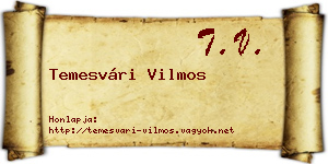 Temesvári Vilmos névjegykártya